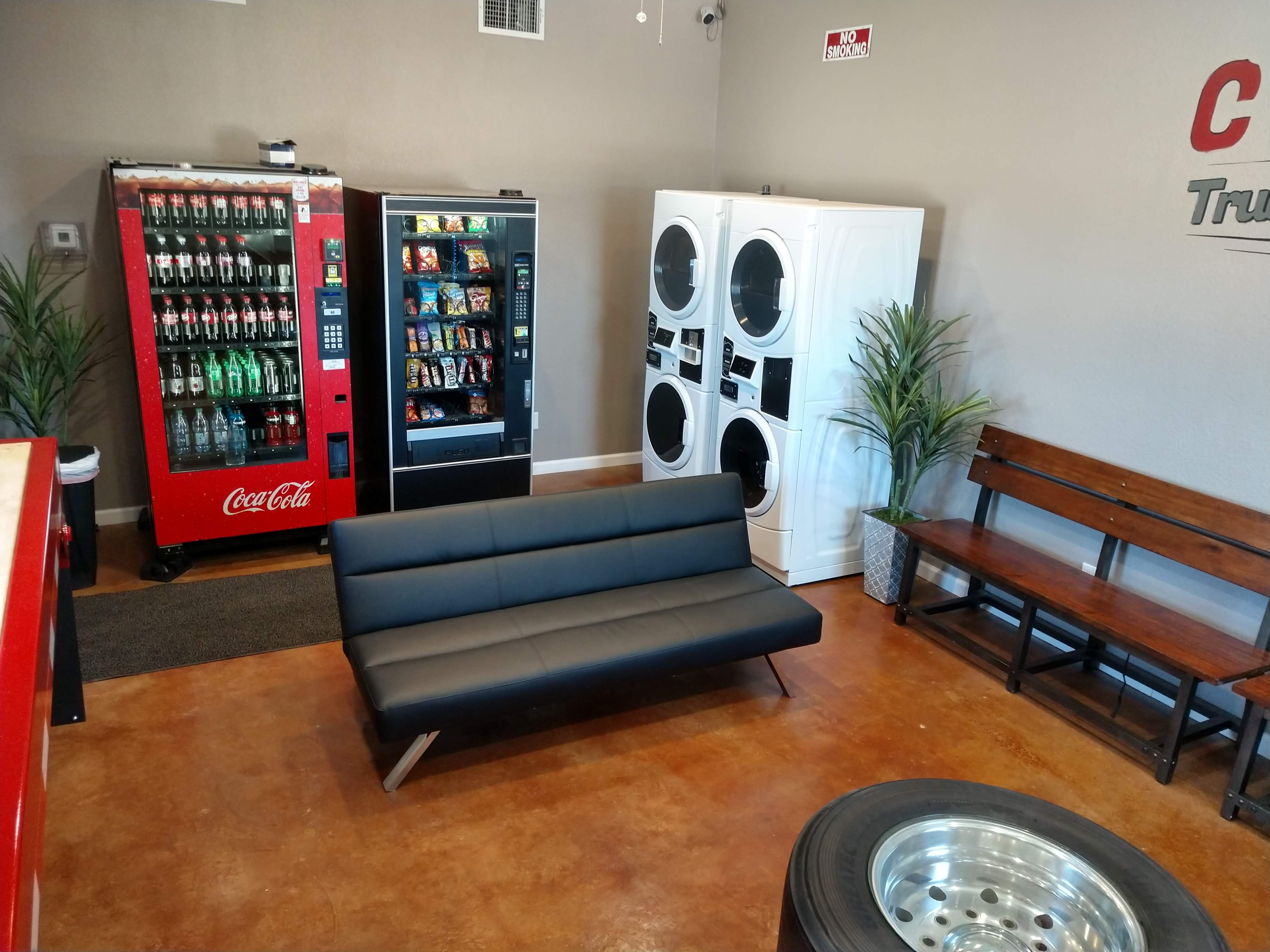 CADD lounge with vending machines and seating